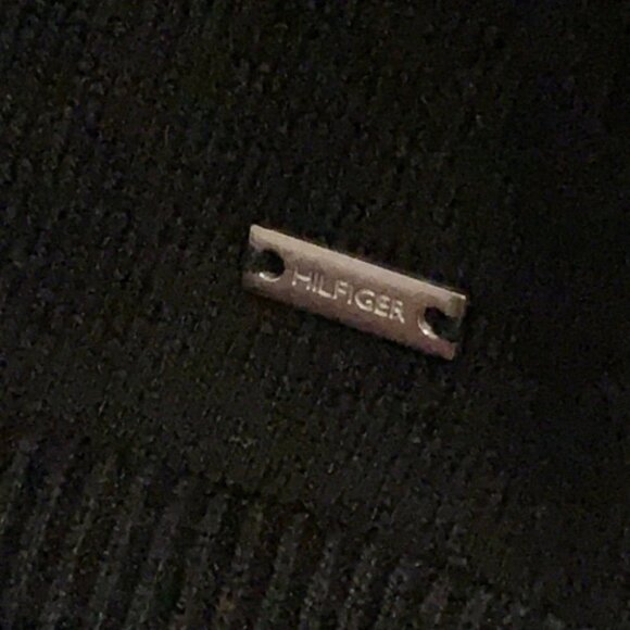 Tommy Hilfiger black/white floral chiffon V-neck sweater size Small - Picture 10 of 13